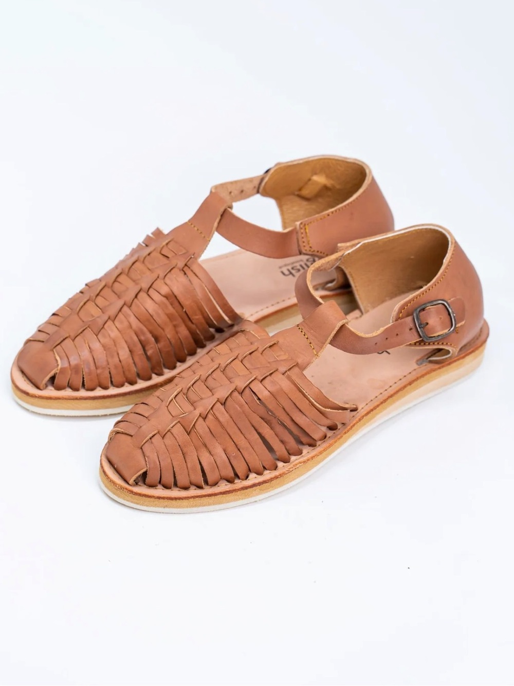 Spanglish Woven Leather Huarache Sandals - Brown